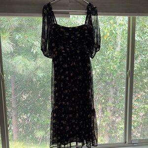 Floral Black Dress